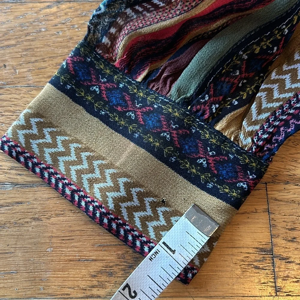 Zara Multicolor Pom Pom Trim Tiered Boho Maxi Dress Size Medium - Picture 14 of 16